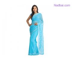 Buy latest designs of Chikankari Sarees online at Mirraw