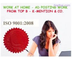 Copy-Paste Work At Home-Ad Posting Franchisee Oppurtunity in Jaipur K-Mention
