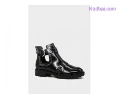 Buy Women's Black Cut Out Studded Boots from London Rag India